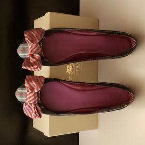 Coach Cambria Tartan Bow Flats Womens 9.5B Multi